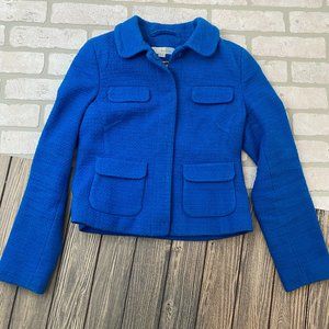 Boden Cotton Blazer Jacket Blue Spring Women's Size 6 / Small